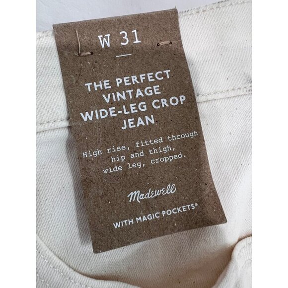 New Madewell Women's Size 31 The Perfect Vintage Wide-Leg Crop Jean *Stains* - Picture 14 of 16